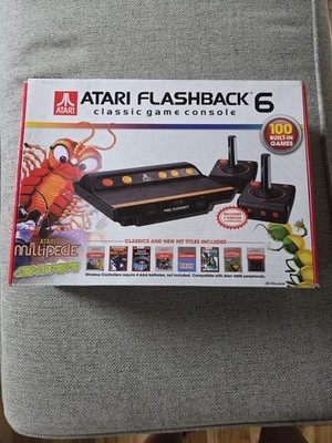 ATARI Flashback 6 Classic 100 Games Console w/2 Controllers Tested/Works w/TVs