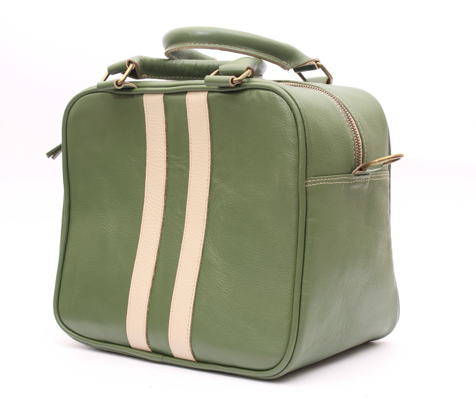 PACTO Women’s Boston leather bag vintage 60s 70s F1 race Green Limited Edition