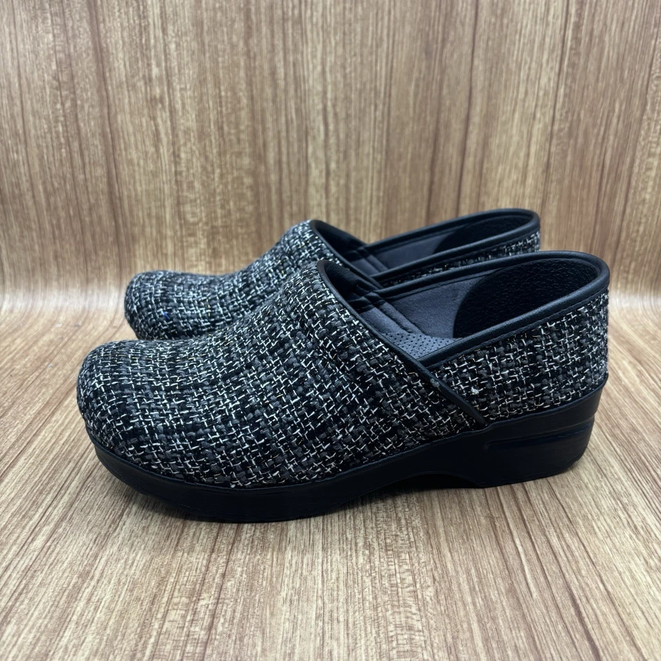 Dansko 经典灰色格子素食皮革舒适木屐女式尺寸 EU39 (8.5 - 9) — 第 4/4 张图片