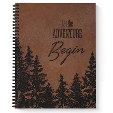 Softcover Let The Adventure Begin 8.5" x 11" Mens Motivational Spiral Noteboo...