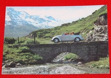 Original VW postcard with Beetle convertible Karmann 1500-Ghia Ovali bus oval beetle 44