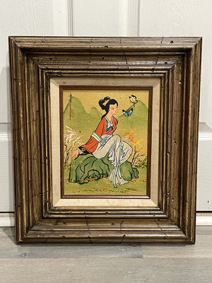 Mau Ling Chinese Girl Original Oil On Canvas Colorful Painting