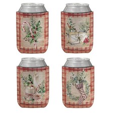 4 Pack Vintage Christmas Reusable Neoprene Insulator Cup Sleeve for Cold Hot ...