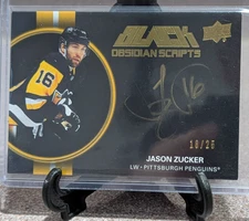 2021-22 JASON ZUCKER UD Black Obsidian Scripts Auto /25 Sabres Penguins