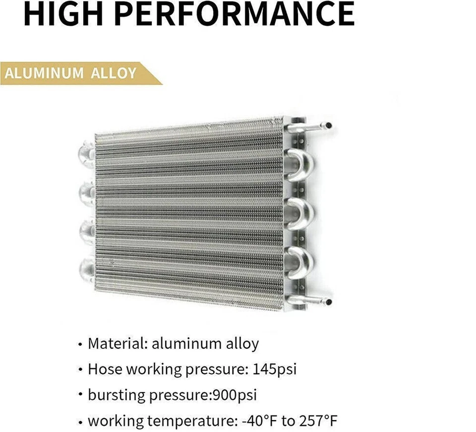 Kit convertidor radiador enfriador de aceite de transmisión remota universal de aluminio de 8 filas Foto 4 de 4