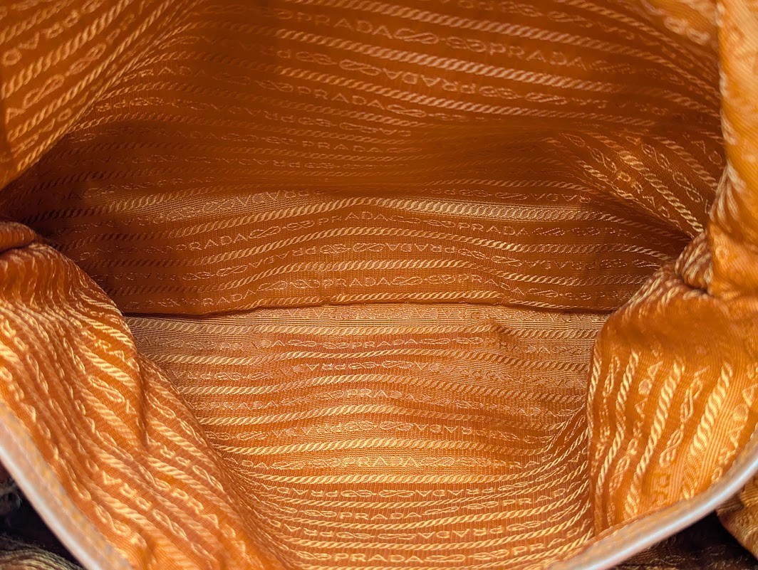 PRADA Vitello Daino Logo Leather 2way Shoulder Tote Bag Orange BN1713 Authentic thumbnail 18