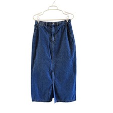 VTG 90s Stonebridge Denim Maxi Skirt Women's Size 10 Dark Wash Jean Skirt