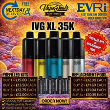 IVG XL 35K Puffs Vape | Prefilled Kits & Replacement Pod | Rechargable | 20mg