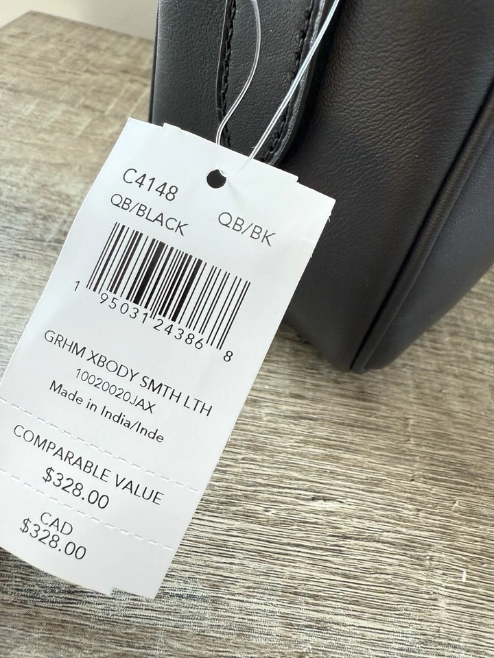 NWT Coach Graham C4148 Crossbody Bag In BLACK Smooth Calf Leather Gunmetal - Image 3 of 4