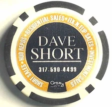 Indianapolis Indiana poker chip - Dave Short