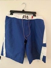 The North Face Board Shorts Mens 34 Blue White Swim Trunks Surf Beach