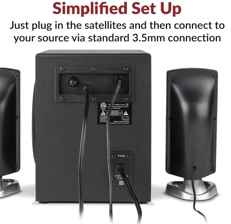 Sistema de altavoces 2.1 con subwoofer 18W para música, películas y juegos,Nuevo Foto 4 de 4