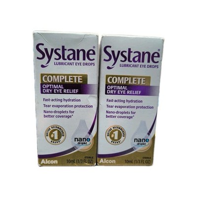 2 Pack -Systane Complete  Multi-Symptom dry eye relief 10ml EXP 2/2027