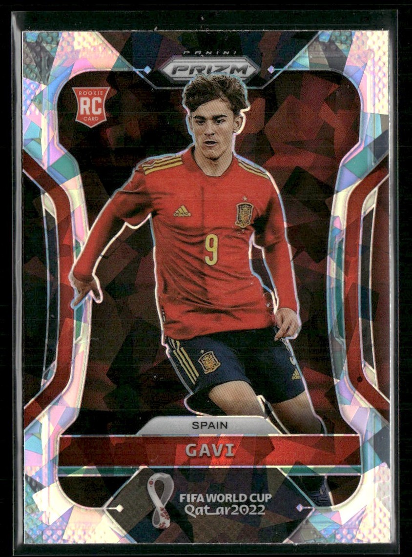 2022 Panini Prizm FIFA World Cup Cracked Ice Gavi Rookie Spain #223