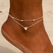 925 Sterling Silver Anklet Women's Beach Ankle Bracelet Fashion Foot Chain UK.