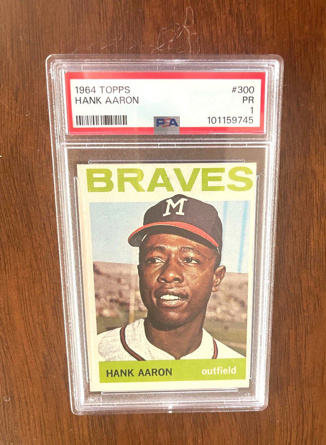 1964 Topps Hank Aaron #300 PSA 1 PR Milwaukee Braves HOF