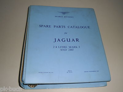 アクセサリー Jaguar Mk 2 Spare Parts Catalogue Teilekatalog / Spare Parts List Jaguar Mark 2 2.4 litre + 240