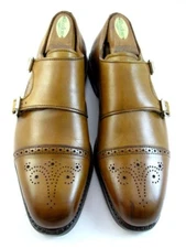 NEW Allen Edmonds "St. John's" Leather Double Monk Strap 8.5 D  Walnut (339N)