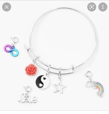Claire  s make your own Infinity Rainbow  Ying Yang charm bracelet set jewelry