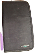 90's "CASE LOGIC" Holds 48 CD /DVD Thick Vinyl Cover Zippered STORAGE w/ 22 CD's