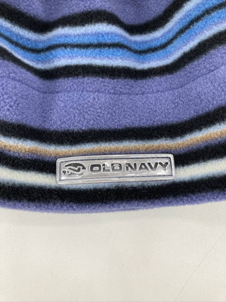 Gorro de invierno azul marino antiguo adulto a rayas azul negro tostado pequeño/md Foto 2 de 4