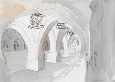 1960s Ivy Attwell Innsbruck Austria Watercolor