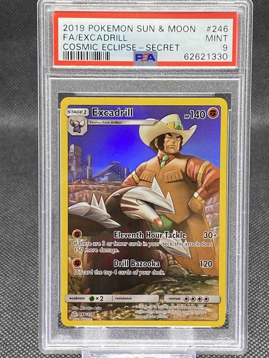 Pokemon PSA 9 MINT Excadrill 246/236 Secret Rare Full Art Cosmic