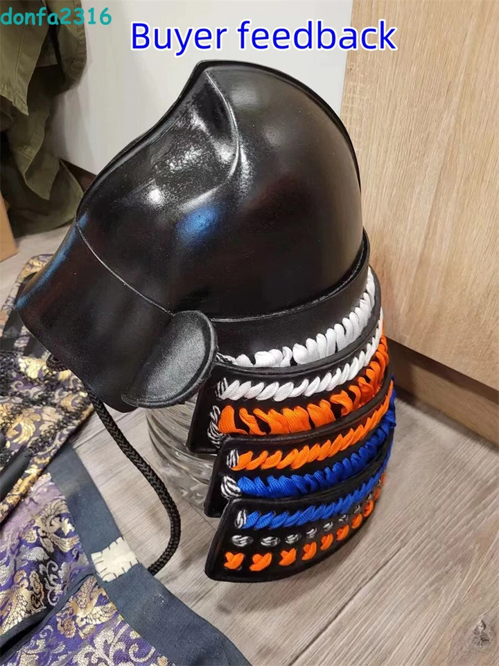 Samurai Japonés 1:1 Usable Armadura Casco Guerrero Sombrero Juegos con disfraces Máscaras Halloween Foto 4 de 4