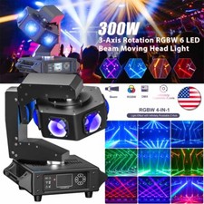 300W Moving Head Light 6LEDs RGBW 360 Rotation Display DMX Sound DJ Lights Xmas