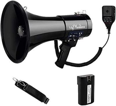 50W Megaphone With Detachable Mic For Events Schools Sports Outdoor Use