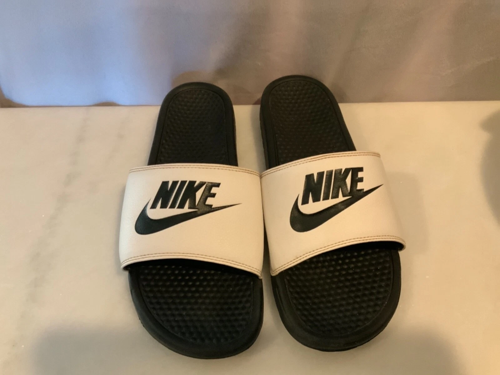 Nike Benassi JDI Slides Uomo 343880 100 US Taglia 13 Bianco e Nero