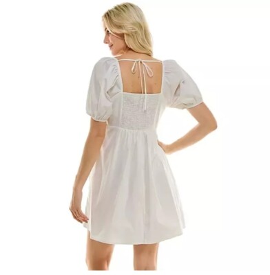 Draper James Ladies Puff Sleeve Dress White L:- White, L