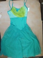 NEW Dance costume Lyrical Ballet tiedye jade Medium adult Flyers long Meshskirt