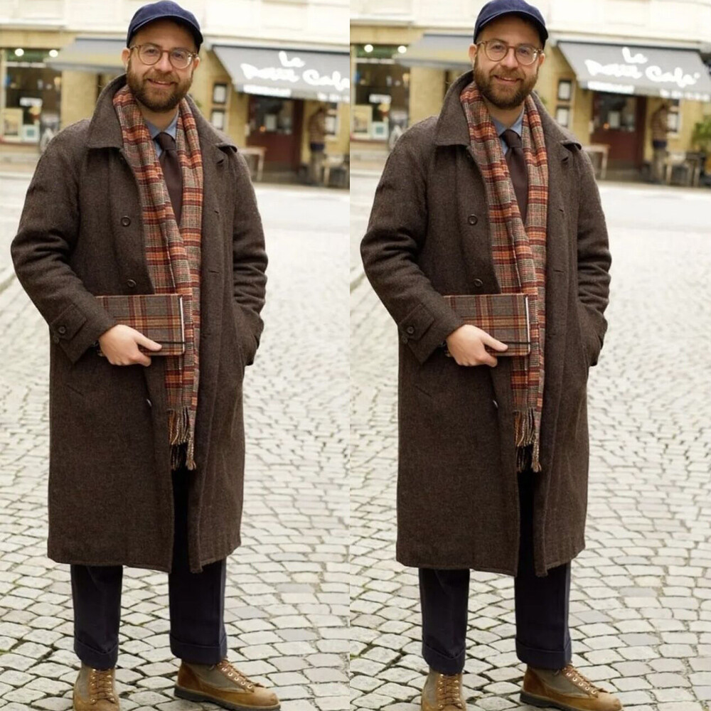 100% Brown Cashmere Men's Long Overcoat British Style Formal Outerwear Coats