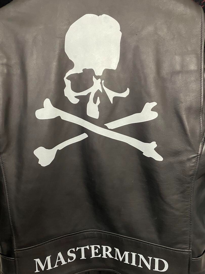 【希少】SCHOTT×mastermind JAPAN 113MM 34 mastermind Japan x Schott NYC Leather Jacket One Star 613mm
