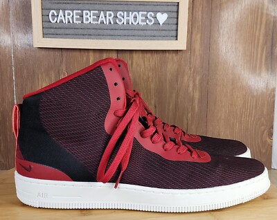 Nike Men's NSW PRO Stepper Hi Top Fabric Fashion Shoes Gym Red/White Size 10.5
