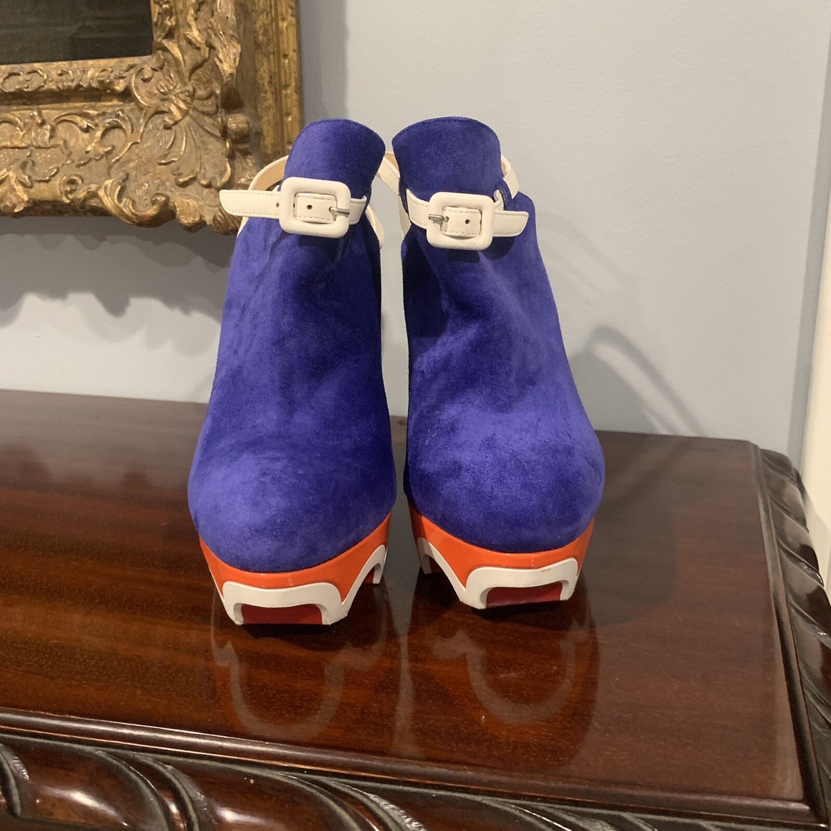 Christian Louboutin Forgeron Mule/Bootie Hybrid size 37.5 Atlantic