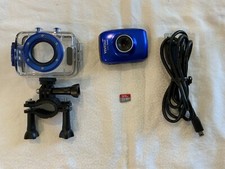 Vivitar DVR 783HD Action Blue Camera Waterproof Case 32GB Mounting