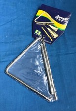 8" x 6" BRAZILIAN HANDMADE CHROMED STEEL SMALL TRIANGLE HAND PERCUSSION SAMBA