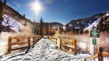 Landscape nature aspen snow trees forest sunlight Custom Gaming Mat Desk