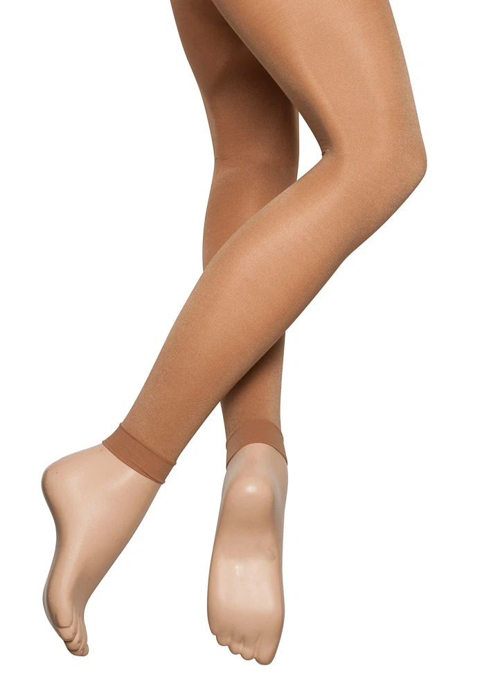 Girls Ladies 60 Denier Shimmer Dark Toast Tan Footless Ballet Dance Tights  Katz