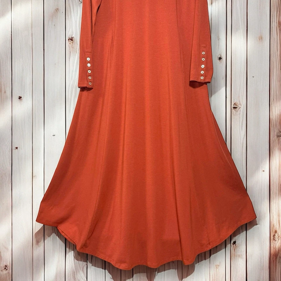 Vestido SOFT AROUND Grande Maxi Jackie Jersey Tejido Cuello Alto Boho Chic Foto 4 de 4