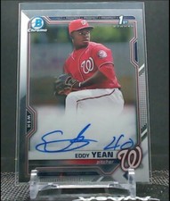 2021 Bowman Eddy Yean AUTO Chrome 1st Nats Nationals