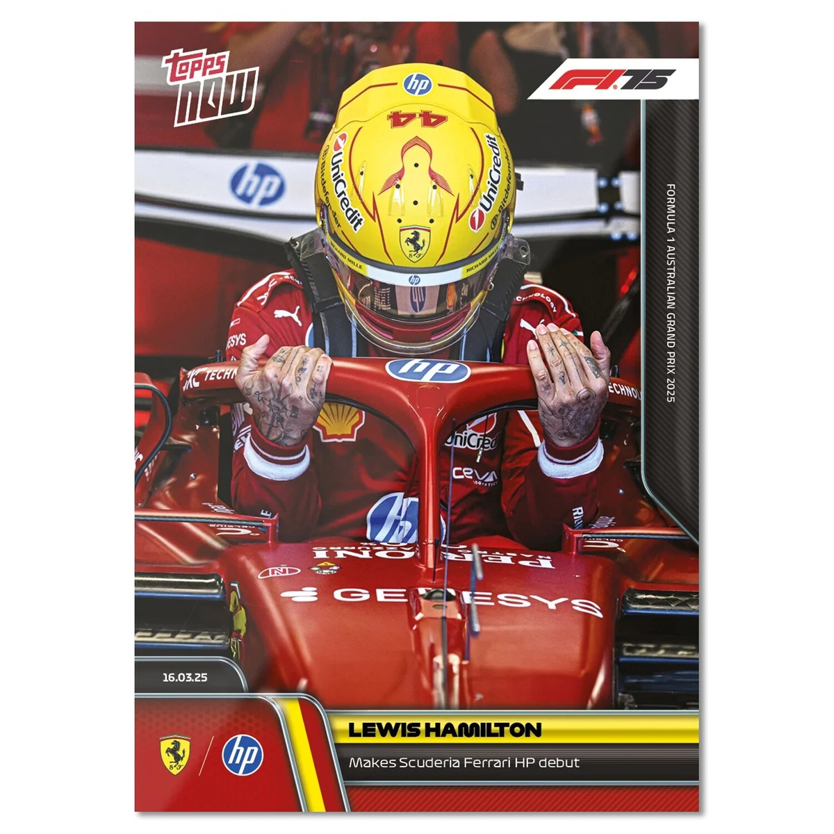 Lewis Hamilton F1 Ferrari Debut 2025 Formula 1 Topps NOW Card 12
