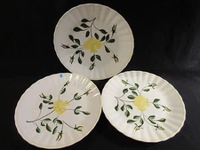 Blue Ridge Sungold #2 Set of 3 Dinner Plates 10 1/2" Yellow Flowers HTF