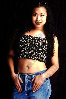 beautiful woman busty glamour candid 35mm Slide M1i3