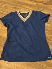 Greys Anatomy Active Blue Short Sleeve Scrub Top Size Medium