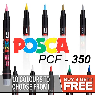Uni Posca PCF-350 Paint Marker Art Pen - Brush Tipped marker - Buy 4 Pay for 3