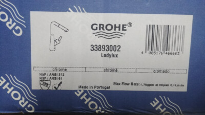  GROHE 33893002 Ladylux L2 PullOut Dual Spray Kitchen Faucet in Starlight Chrome
