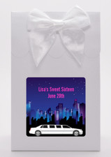Sweet 16 Limusina - Bolsas de regalos personalizadas para fiesta de cumpleaños - Juego de 12